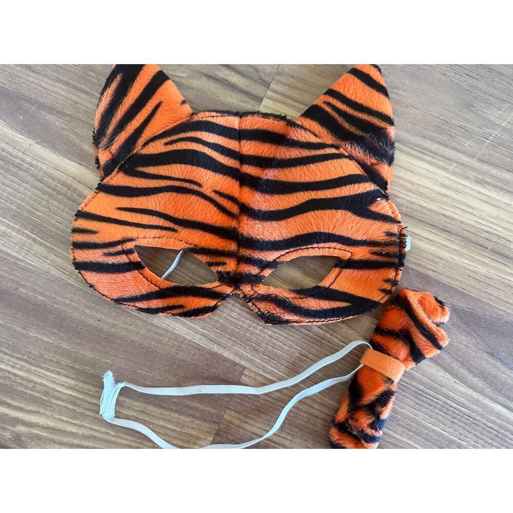 Vintage 90s Tiger Mask with Bow Costume